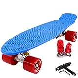 FunTomia Kinder Skateboard Cruiserboard Miniboard 57cm mit oder ohne LED Leuchtrollen Alu Truck Mach1 Kugellager Cruiser Mini board