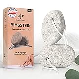 Bimsstein Fußpflege [2er-Set] Hornhautentferner Grob Hornhaut - Hände und Füße – Natur Stein Fußpflege Hornhautentfernung Pediküre Fußpeeling Harte Haut Entfernen (Weiß, 2er Set)