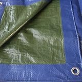 Tenax Cover All Plane mit Ösen 3,00x5 m Grün-Blau 90 g/m², Abdeckplane für Holz, Gartenmöbel, Autos, Swimmingpools, Boote, Campingplatz, Schutzplane mit Metallösen, wasserdicht und reißfest