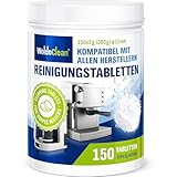 Reinigungstabletten 150 Stück für Kaffeevollautomaten & Kaffeemaschinen - kompatibel für Siemens, Delonghi, Jura Vollautomaten