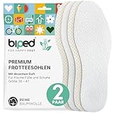 biped 2 Paar Barfuß Einlegesohlen - desodorierend mit dezent frischem Duft - Frotteesohlen aus Baumwolle und weicher Natur Latex Polsterung z2774(38-39)