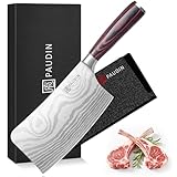 PAUDIN Hackmesser 18 CM, Profi Chinesisches kochmesser für Küche und Fleisch, Extrem Scharf Fleichmesser und Küchenbeil, Hochwertigem Edelstahl Küchenmesser mit Scharfe Klinge und Pakkaholzgriff