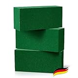 3x Steckschaum Nasssteckschaum | Premium Blumensteckschaum Made in Germany 22x11x8 | Universelle Steckmasse Steckschwamm Steckziegel kompostierbar f. Blumen-Gestecke zum Basteln Feiern Hochzeit uvm