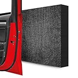STRACKS® 4X Garagen Wandschutz je 40 x 20 x 3cm Extra Dicker Türschutz – Für Ihr Auto und die Garagenwand – Selbstklebender Türkantenschutz – 4er Set Karomuster, schwarz