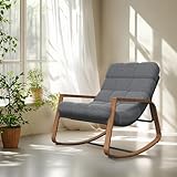 Grand patio Schaukelstuhl Outdoor aus Metall mit Kissen, Liegestuhl, Schaukelsessel, Relaxstuhl Stillstuhl Wetterfester für Garten, Balkon, Terrasse, Wohnzimmer, bis 150 kg, Dunkelgrau