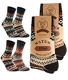 FORVEVO 4 Paar Wintersocken Herren Damen,Warme Alpaka socken,Weiche Wollsocken Stricksocken Weihnachtssocken für Damen（Multicolor03,M）