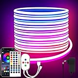 segrass 10m Neon Led strip，APP Steuerung,mit Fernbedienung, IP65 wasserdichte flexible Neon LED Streifen, 24V Rgb LED band Neon Seil Lampe, anwendbar auf Schlafzimmer, Raum und Außendekoration