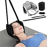 Nacken-Kopf-Hängematte, Schmerz-Hals-Traktionsgerät, Nacken-Kopf-Traktionsgerät Schulter, ideal für Physiotherapie und Nackenschmerzenlinderung, mit kostenloser Schlafmaske
