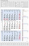 3-Monats-Planer Combi Blau 2024: 3-Monatskalender groß I Wandplaner / Bürokalender mit Datumsschieber, Ferienterminen, Vor-und Nachmonat und Jahresübersicht I extra Streifenplaner I 30 x 47,8 cm