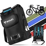 BOLEi - 3in1 Fahrradtasche für Gepäckträger - 28L Flexible Kapazität- Geeignet als Gepäckträgertasche, Rucksack und Umhängetasche, mit Laptopfach & Tragegriff (Klassisch - Schwarz)