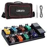 LEKATO Gitarre Pedal Board Case, Gitarre Pedalboard mit Tasche, 51 * 30 * 10cm Gitarren Effektboard, eingebaut Power-Supply-Raum, mit Montageband