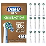 Oral-B Pro CrossAction Aufsteckbürsten für elektrische Zahnbürste, X-förmige Borsten, briefkastenfähige Verpackung, 12 Stück