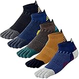 Kevaler Herren Zehensocken Baumwolle Fünf Finger Socken Sneakersocken Socken mit Zehen Einzeln Schweißableitend Schnell Trocken Atmungsaktive Weich,EU 40-45/UK 7-10 (5 Paare)