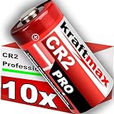 kraftmax 10er Pack CR2 Lithium Hochleistungs- Batterie für professionelle Anwendungen - Neueste Generation