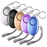 SUNMAY Persönlicher Alarm, 5 Stück, 140 dB, Selbstverteidigungsalarm mit LED-Licht, Schlüsselanhänger für Frauen, Kinder, ältere Menschen, Nachtschicht