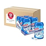 Mentos Pure Fresh Mint Kaugummi (6 x 70g) zuckerfreie Chewing Gum Dragees & flüssiger Füllung von Pere's Candy® Box mit Geschenk