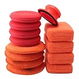 Mikrofaser Auto Handpolierschwamm, Wax Applikator Pad, 13tlg Auto Polierschwamm Reinigungswachs Schwamm Wachs Applikator Reinigungspad Zum Reinigen Wachse, Polituren,Lackreiniger, Autopolitur -ARPWMIX