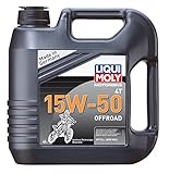 LIQUI MOLY Motorbike 4T 15W-50 Offroad | 4 L | Motorrad Synthesetechnologie Motoröl | Art.-Nr.: 3058, farblos