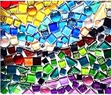 BTMIEY 200 g bunte , Verkleben, Kristall-Mosaik-Fliesen, kleine Mini-Mosaik-Fliesen zum Basteln, für Badezimmer, Küche, Heimdekoration, DIY Kunstprojekte (Mix Color Series)