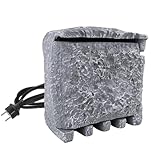 Aufun Gartensteckdose Steinoptik mit 4 Steckplätzen Inkl. Erdspieß, mit 3 m Kabel Universalstecker, Außensteckdose Steckdose Steinsteckdose, Mehrfachsteckdose, IP44 Wasserdicht, Grau