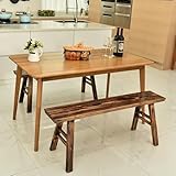 Wetterfeste, rustikale Gartenbank aus Holz, handgefertigt, für drinnen und draußen, 150 kg Tragkraft, Braun 120 x 15 x 47 cm, perfekt für Terrassen und Gärten.