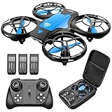 4DRC Mini Drohne für Kinder Handbetriebener RC Quadcopter mit 3 Batterien Längere Flugzeit, Höhenhaltung, Headless-Modus, Throwing GO, 3D Flip und 3 Geschwindigkeitsmodi Flugzeug für Anfänger, Blau