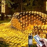 Lichternetz Außen, 3x2m 208LED Dimmbare Lichterkette Außen mit 8 Modi Fernbedienung Timer, Weihnachtsbeleuchtung Außen, IP65 Wasserdicht, Innen Außen Dekorationen für Büsche, Garten, Weihnachtsbaum