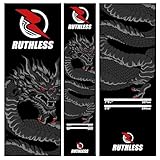 RUTHLESS Dartmatte | strapazierfähige, rutschfeste und langlebige Teppich-Dartmatte für den Boden, Schwarz (Drachen)