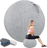 WXYC 55/65/75 cm Yoga-Ball-Abdeckung, sitzender Ballstuhl für Büro und Zuhause,Faltbar Sitzbälle Stoff Bezug, Leichte Yoga Ball Abdeckung für Schwangerschaft Fitness Yoga