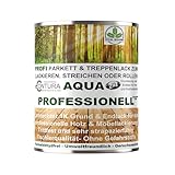 0,75 Liter Parkettlack Grundierung und Parkettsiegel Aqua Professionell Treppenlack 2in1 Holzlack Geruchsneutral 100% Vegan (Seidenmatt Farblos)