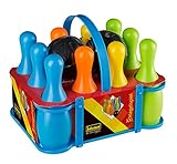 Idena 40116 - Kegelspiel Set XXL, Bowling für Kinder, 10 Kegel aus Kunststoff und 2 Kugeln, für zu Hause oder im Garten, ca. 20 x 20 x 30 cm