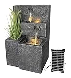 Solar Gartenbrunnen Grada bepflanzbar mit LED Beleuchtung Springbrunnen Akku Funktion Balkonbrunnen Terrassenbrunnen