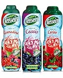 SIRUP SET SCHWARZE JOHANNISBEER KIRSCHE GRENADINE 3X 0,6 L