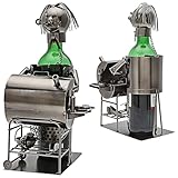 Cepewa Weinflaschenhalter 'Griller' für Weinflaschen │ 17,5x20x18cm Metall │Weinflasche Bierflasche Flaschenständer