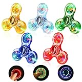 SCIONE Fidget Spinner 5er Set, Weihnachten Partygeschenke Leuchtende Fidget Toys für Kinder-LED Kristall Fidget Finger Toy Hand Fidget Spinner Spielzeug