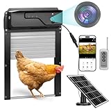 Automatische Hühnerklappe Solar mit 1080P-Kamera, App & WLAN Steuerung, Echtzeit Türstatus Anzeige, Sprachaufruf-Funktion & Timer, 5000mAh Batterie WLAN Elektrische Hühnerstalltür für Hühnerstall