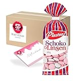 Pere's Candy Bundle für 5 x 225 g Piasten Schokolinsen Schokolade-Dragees Schokolade + Pere's Candy Notepad DIN A7-25 Blatt