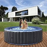 Miweba MSpa aufblasbarer Whirlpool Outdoor Bergen C-BE082 | Rund ⌀ 224.0 cm - 8 Personen Spa Pool aufblasbar - UV-C Reinigung - Bis 1120 L - 40°C - Fernbedienung - 144 Düsen (8 Personen)