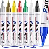 Permanent Marker lackstift glasmalstifte wasserfeste stifte:8 bunt wasserfester glasmalfarbe für steine bemalen,Glas, Holz, Tasse,metall, kunststoff Basteln diy set