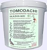 Tomodachi Ikashi-Kei Teichsalz für Koi, Koiteich und Koibecken, vitalisierendes Teichsalz, Nitrit, Ammoniak und Stress, zur teichweiten Behandlung oder als Kurzzeitbad 5kg Eimer Tomodachi Teichsalz