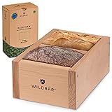 WILDBÄR® Premium Backrahmen Holz für selbstgemachtes Brot - hochwertige Doppel-Brotbackform für bis zu 2 knusprige Brote mit Holzofengeschmack - Made In EU - Holzbackform Brot aus FSC-Buchenholz
