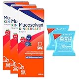 MUCOSOLVAN® Kindersaft 30 mg/5 ml, 3 x 100 ml, Hustenlöser mit Ambroxol, mit 2 Duschbomben