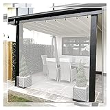 AMDHZ Transparente Plastikplane Wärmedämmung Transparent Vorhang Pergola 0.5mm Wasserdicht mit Ösen PVC-Vorhänge für Den Außenbereich, für Outdoor-Möbel, Veranda, Pergola