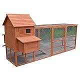 Melko Hühnerstall mit XXL Freigehege Hühnerhaus 310x150x150CM mit 2 Nestboxen Hasenstall mit Rampe und Auslauf Hühnervoliere