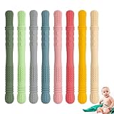 DIBLUM Baby Beißröhrchen,zahnungshilfe baby,Beißspielzeug, kauspielzeug, Zahnungshilfe, baby zahnungshilfe,Beißring aus Silikon BPA-frei, ab 3 Monaten (8 Stück) enthalten,Reinigungsbürsten