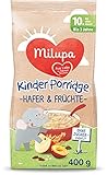Milupa Kinder-Porridge – Hafer- & Früchtebrei ab dem 10. Monat bis 3 Jahre, Babynahrung, 1x 400 g