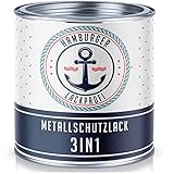 Hamburger Lack-Profi Metallschutzlack 3in1 SEIDENMATT Anthrazitgrau RAL 7016 Grau Metallschutzfarbe 3-in-1 Grundierung, Rostschutz und Deckanstrich in Einem Metalllack Metallfarbe (5 L)