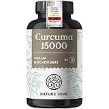 NATURE LOVE® Curcuma 15000mg - Kurkuma Kapseln - 9 Monate Reichweite - hochdosiert 95% Curcumin pro Kapsel - mit schwarzem Pfeffer - vegan, laborgeprüft & in Deutschland produziert