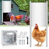 Randaco Automatische Hühnertür Hühnerklappe mit Zeitschaltuhr & Lichtsensor Türöffner Hühnerstall für Hühnerhaltung Hühner, Kaninchen, Enten