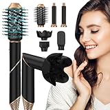 SKJJL 5 in 1 Hairstyler, Airstyler Warmluftbürste Set, Hairstyler Set mit Föhn, Volumenbürste, Glättbürste, Links Rechts Lockenstab, Glätten, Trocknen, Volumengeben, Locken, Lonen Pflege